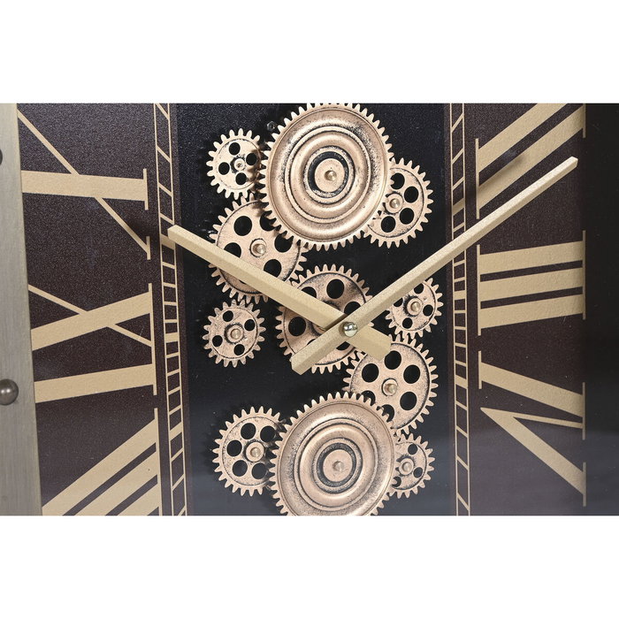 Horloge Murale Home ESPRIT Doré Bordeaux Verre Fer Glam 43 X 8,5 X 63 CM