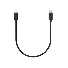 Veho Câble USB-C vers Lightning MFI certifié Apple 20 cm - Charge et synchronisation pour iPhone, iPad - Finition caoutchouc noir