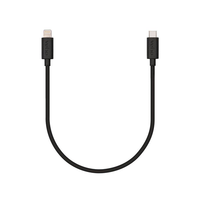 Veho Câble USB-C vers Lightning MFI certifié Apple 20 cm - Charge et synchronisation pour iPhone, iPad - Finition caoutchouc noir
