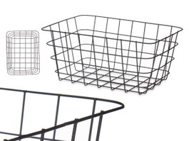 KINVARA Panier de rangement Nectangular en métal noir, Taille M, Lot de 6