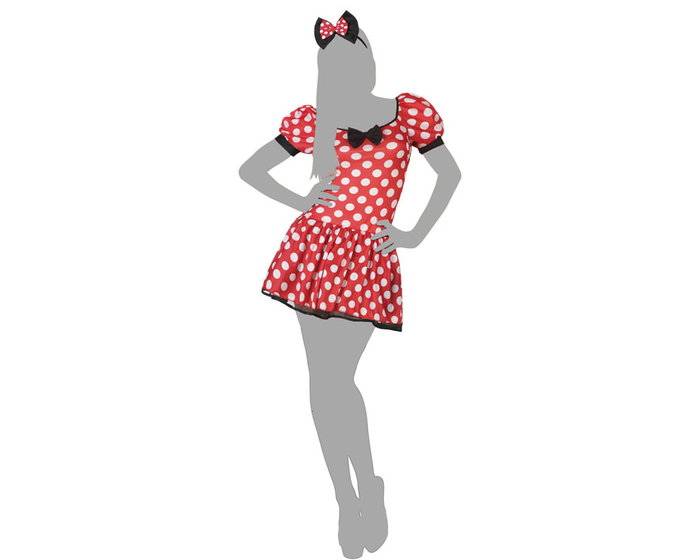 Atosa Déguisement Petite Souris Femme Adulte - Rouge XS-S Atosa Déguisement Petite Souris Femme Adulte - Rouge XS-S