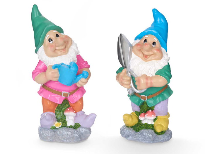 IBERGARDEN Lot de 4 Figurines Nains de Jardin Assortis IBERGARDEN Lot de 4 Figurines Nains de Jardin Assortis