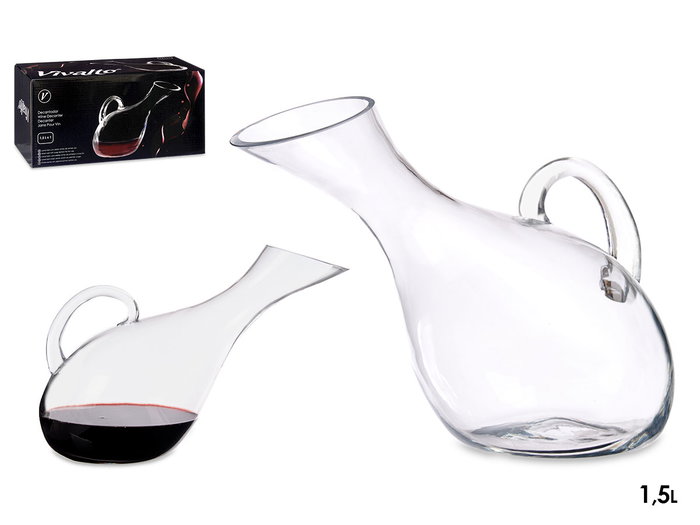 Vivalto Décantateur Incliné 1,5L en Verre Transparent 26x24,5x14,5 cm (Set de 6) Vivalto Décantateur Incliné 1,5L en Verre Transparent 26x24,5x14,5 cm (Set de 6)