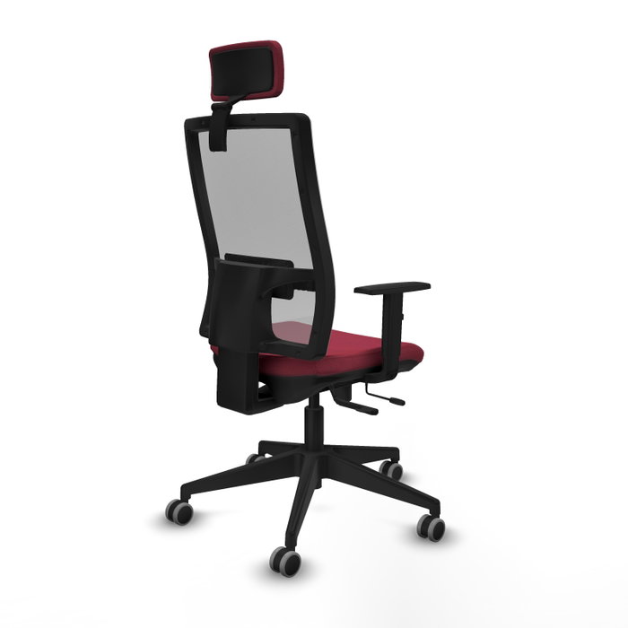 Piqueras y Crespo Chaise de Bureau Horna avec Appui-tête, Siège Grenat et Dossier Gris Piqueras y Crespo Chaise de Bureau Horna avec Appui-tête, Siège Grenat et Dossier Gris