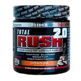 Weider Total Rush 2.0 Orange 375g - Complément Alimentaire Avant Entraînement avec Vitamines et Minéraux