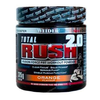 Weider Total Rush 2.0 Orange 375g - Complément Alimentaire Avant Entraînement avec Vitamines et Minéraux Weider Total Rush 2.0 Orange 375g - Complément Alimentaire Avant Entraînement avec Vitamines et Minéraux