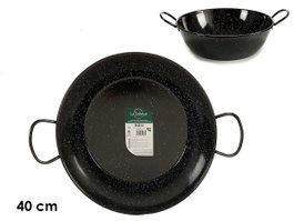 La Dehesa Poêle Profonde Émaillée avec 2 Anses 40 cm Acier Émaillé Noir (Set de 4)
