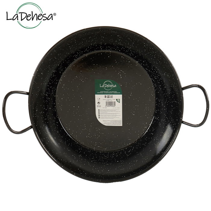 La Dehesa Poêle Profonde Émaillée avec 2 Anses 40 cm Acier Émaillé Noir (Set de 4)