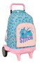 Safta Mochila grande avec roues compacte évolutive extension Stitch "Ohana" 33 x 45 x 22 cm, pour enfant à partir de 36 mois