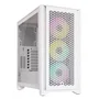 Corsair 4000D RGB Airflow - Boîtier PC moyen-tour avec 3 ventilateurs AF120 RGB Elite et nœud d'éclairage iCUE Lighting Node PRO - Blanc - CC-9011241-WW
