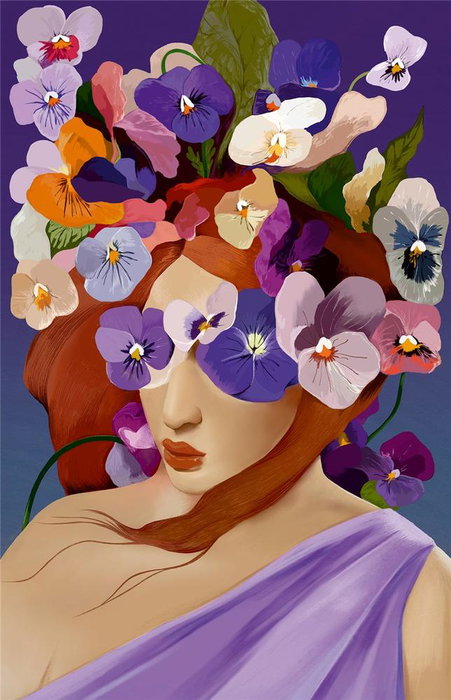 Ravensburger Puzzle Moment Violeta 200 Pièces | Portrait Artistique avec Fleurs