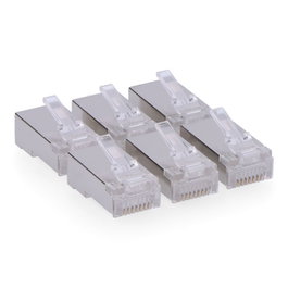 Logilink Connecteur RJ45 mâle FTP Cat5e blindé (sac de 6 unités) de couleur métallique