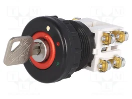 PROMET Commutateur rotatif avec une clé 30mm rouge