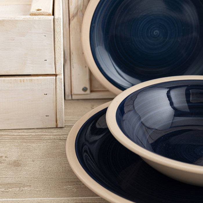 Assiettes Quid Baltic Bleu Céramique 18 Pièces