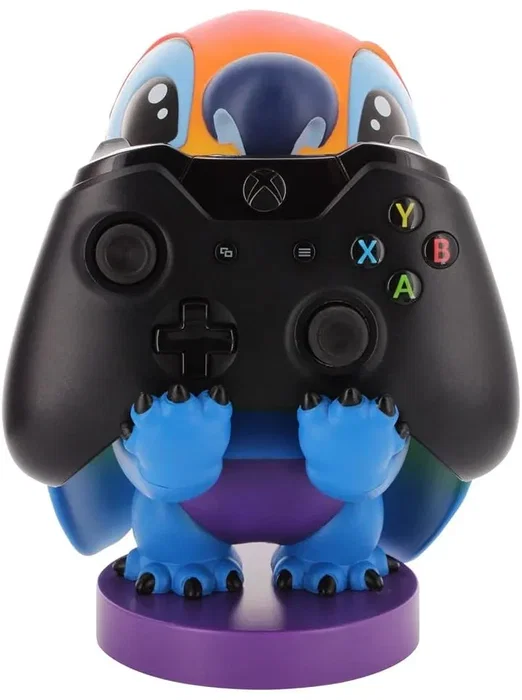 Exquisite Gaming Cable Guys - Support universel pour écouteurs, smartphone et manettes - Figurine Disney Stitch Rainbow - 20 cm - Sous licence officielle