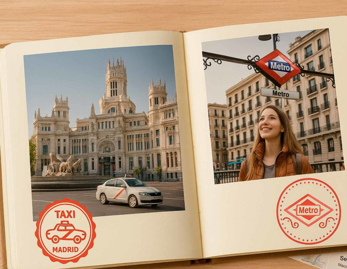 Innspiro Kit 4 Tampons en Bois Madrid Lieux et Symboles et Encre Rouge