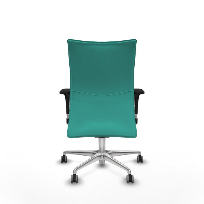 Piqueras Y Crespo Silla Albacete confidente, Turquoise, Similpiel, Base aluminium