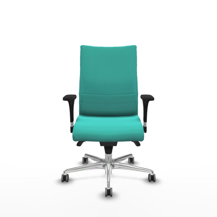 Piqueras Y Crespo Silla Albacete confidente, Turquoise, Similpiel, Base aluminium