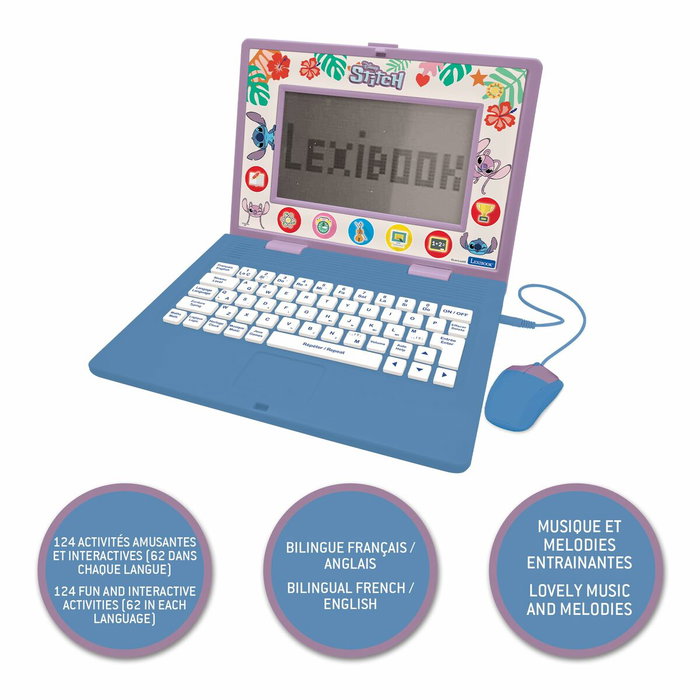 Lexibook Ordinateur éducatif Stitch Bilingue EN/FR