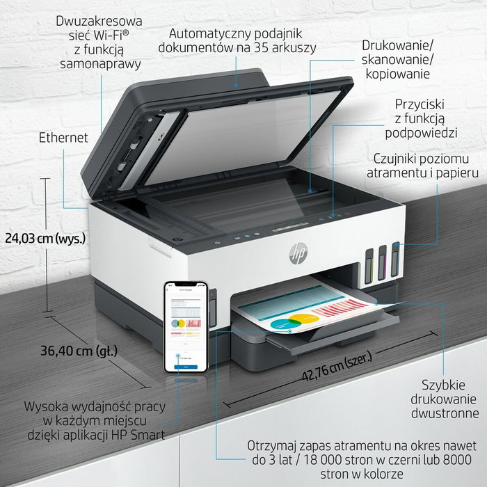 HP 6UU47A Imprimante Multifonction Jaune et Gris