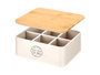 KINVARA CAJA 6 HUECOS TAPA BAMBU TEA CREMA - Crème