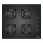 Continental Edison Table de cuisson au gaz 4 foyers - Verre noir