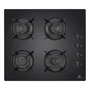 Continental Edison Table de cuisson au gaz 4 foyers en verre trempé noir - Dimensions encastrement 56x49 cm