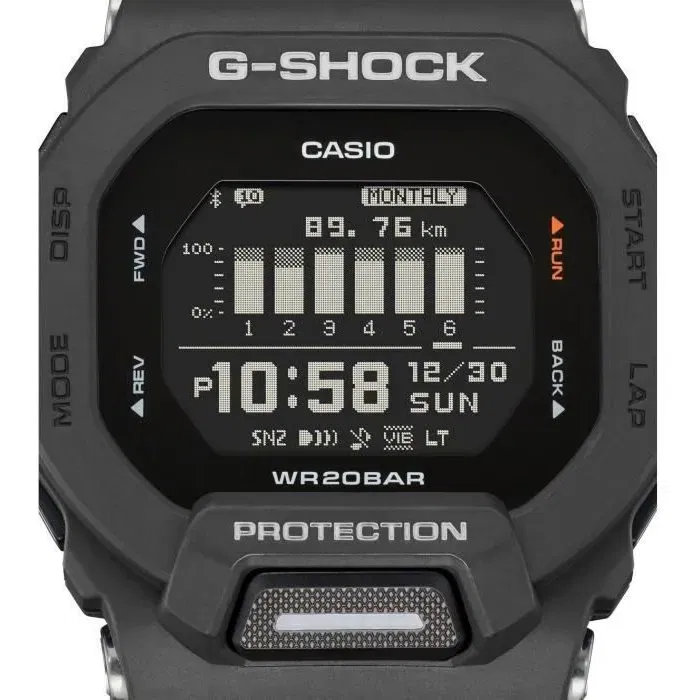 Casio G-Shock GBD-200-1ER Montre connectée sport multifonctions - Noir - Résistante aux chocs, podomètre, accéléromètre, étanche 200m Casio G-Shock GBD-200-1ER Montre connectée sport multifonctions - Noir - Résistante aux chocs, podomètre, accéléromètre, étanche 200m