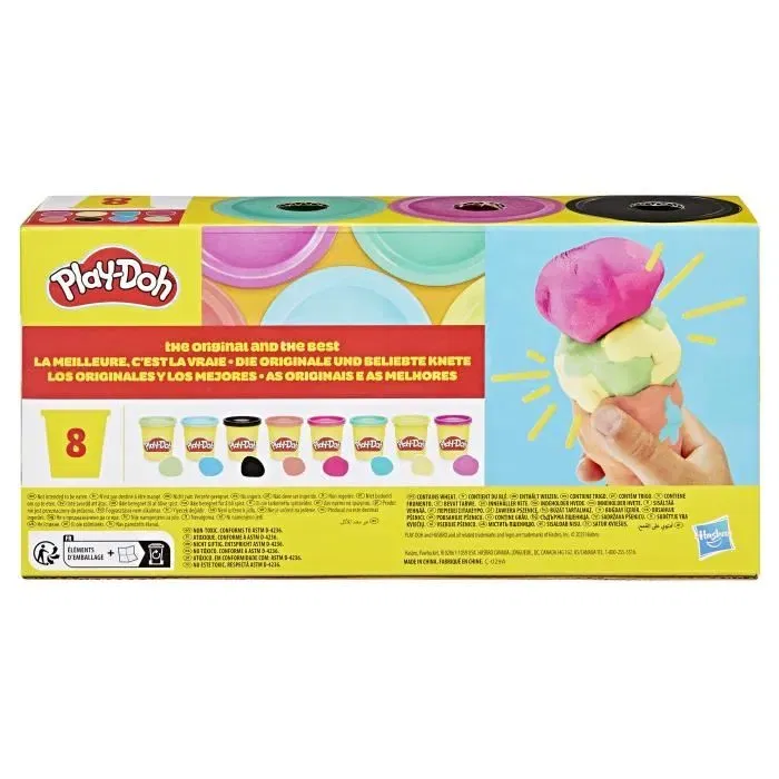 Play-Doh - Pâte à modeler 8 pots de 85 g - Couleurs vives - Non toxique - A partir de 3 ans Play-Doh - Pâte à modeler 8 pots de 85 g - Couleurs vives - Non toxique - A partir de 3 ans