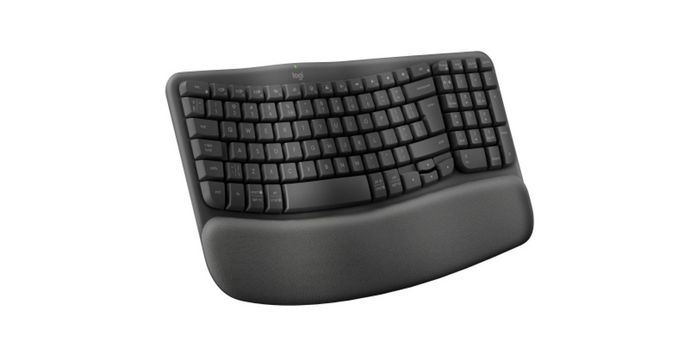 Logitech Wave Keys - Clavier ergonomique sans fil Bluetooth avec repose-poignets rembourré - Conception en vague certifiée - Compatible Windows, macOS, iPadOS, Android