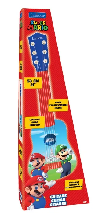 Lexibook Guitare pour enfants Ma Première Guitare Super Mario 53 cm, 6 cordes nylon, accordable, guide d'apprentissage inclus - Design Mario et Luigi Lexibook Guitare pour enfants Ma Première Guitare Super Mario 53 cm, 6 cordes nylon, accordable, guide d'apprentissage inclus - Design Mario et Luigi