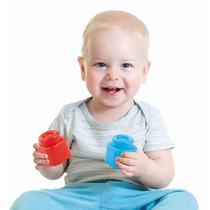 Clementoni Clemmy Baby Sac de 20 Cubes Souples pour Bébé - Construction Sécurisée - Dès 9 Mois