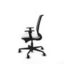 Chaise Alares Synchro 5 positions tissu Blanc Maille Noir Base en nylon noir Accoudoir 1D Sans appui-tête Roulettes 65mm nylon