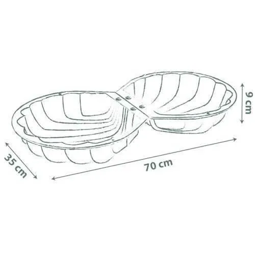Smoby - Mini Bac à Sable Double Garni SMOBY Life, Coquillage 35x35cm avec Pelle, Râteau, Moules et Arrosoir - Matière Recyclée, Dès 18 mois