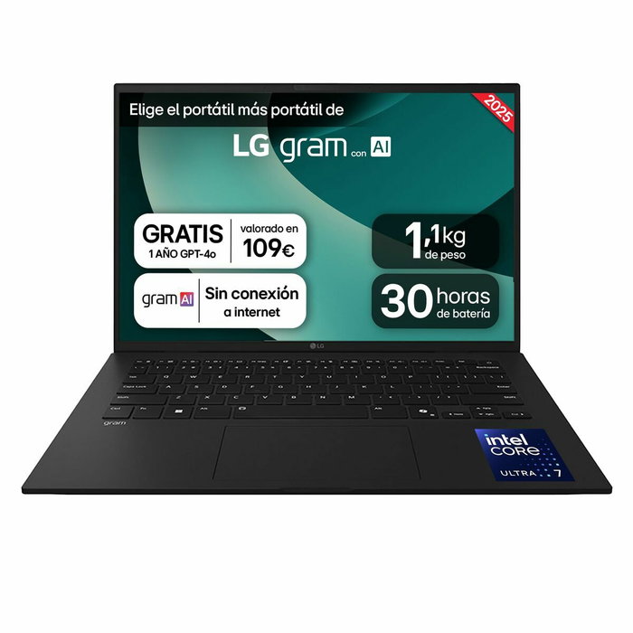 Ordinateur Portable LG 14ZD90T-G.AX78B 14" intel core ultra 7 255H 16 GB RAM 1 TB SSD Espagnol Qwerty