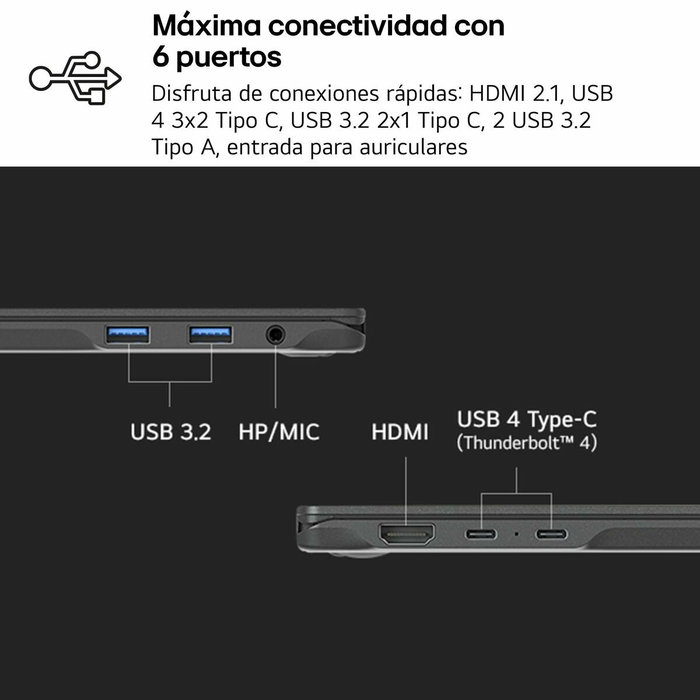 Ordinateur Portable LG 14ZD90T-G.AX78B 14" intel core ultra 7 255H 16 GB RAM 1 TB SSD Espagnol Qwerty