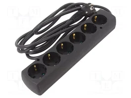 JONEX Rallonge réseau H05VV-F 3G1,5mm2 3m noir