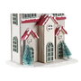 Décorations de Noël DKD Home Decor Maison MDF (13 x 8 x 28 cm) (2 Unités)
