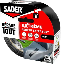 Sader Répare Tout Extrême - Adhésif Noir - 20 m x 50 mm