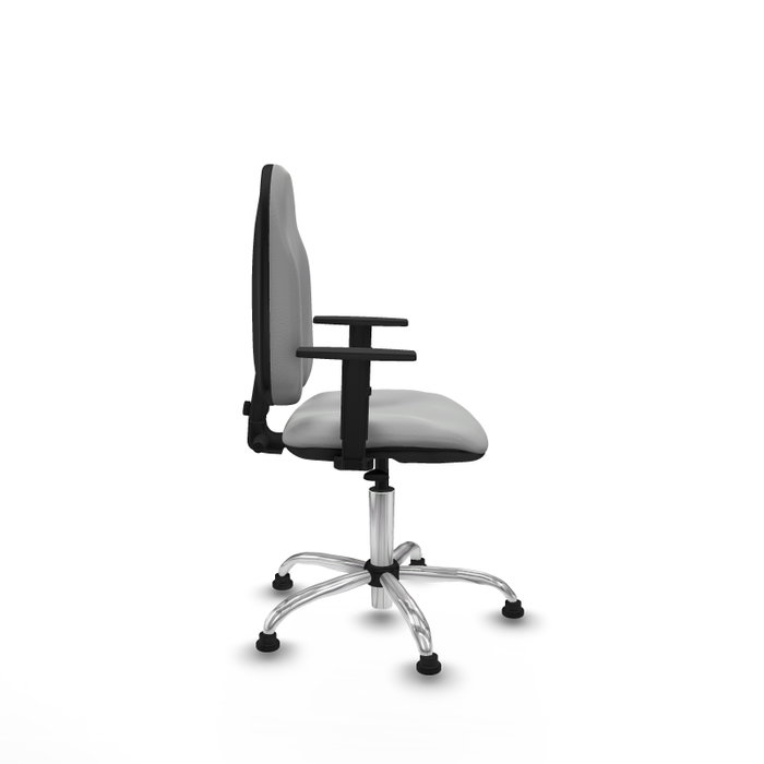 PIQUERAS Y CRESPO Chaise de bureau Algarra, Similicuir gris clair, Piètement chromé PIQUERAS Y CRESPO Chaise de bureau Algarra, Similicuir gris clair, Piètement chromé