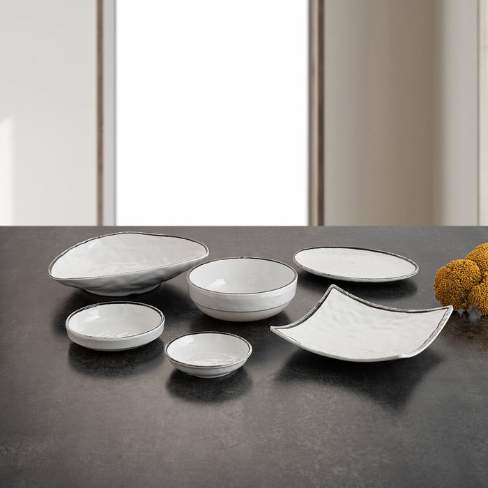 Quid Assiette plate Quid Select Filo Carrée Blanc Noir 19 x 19 x 4,5 cm (12 Unités)