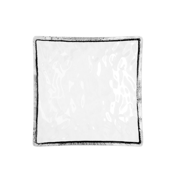 Quid Assiette plate Quid Select Filo Carrée Blanc Noir 19 x 19 x 4,5 cm (12 Unités)