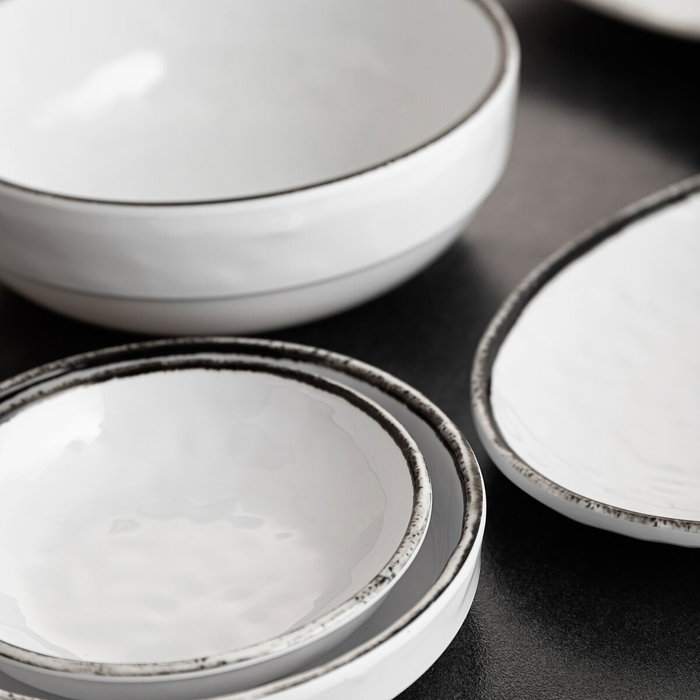Quid Assiette plate Quid Select Filo Carrée Blanc Noir 19 x 19 x 4,5 cm (12 Unités)