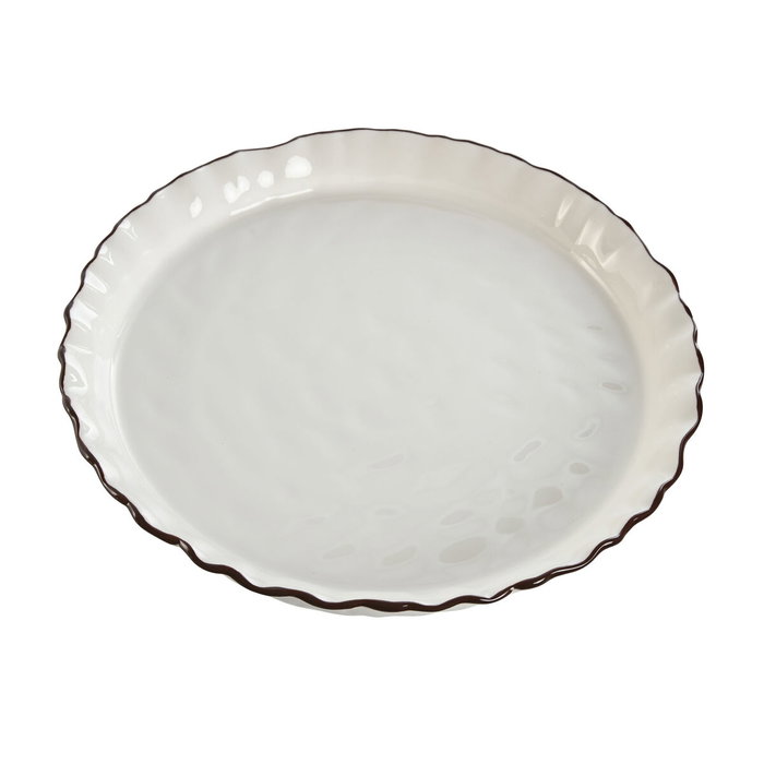Assiette plate Home ESPRIT Blanc Marron Porcelaine 26 x 26 x 11 cm