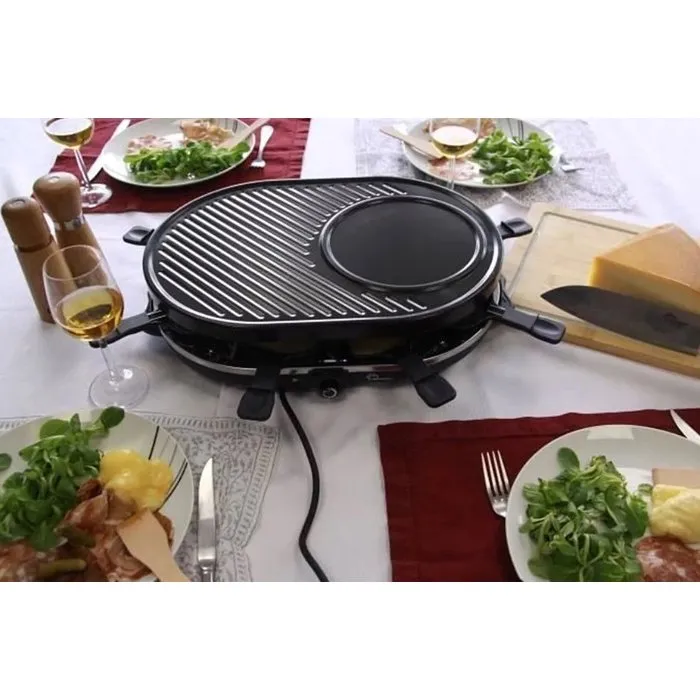 Little Balance Appareil à Raclette 3-en-1 Multi Cheese - 8 Personnes, 1200 W, Bleu Nuit - Raclette, Grill et Crêpière