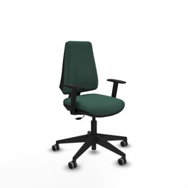 PIQUERAS Y CRESPO Chaise de bureau Elche Contact vert foncé avec accoudoirs 1D