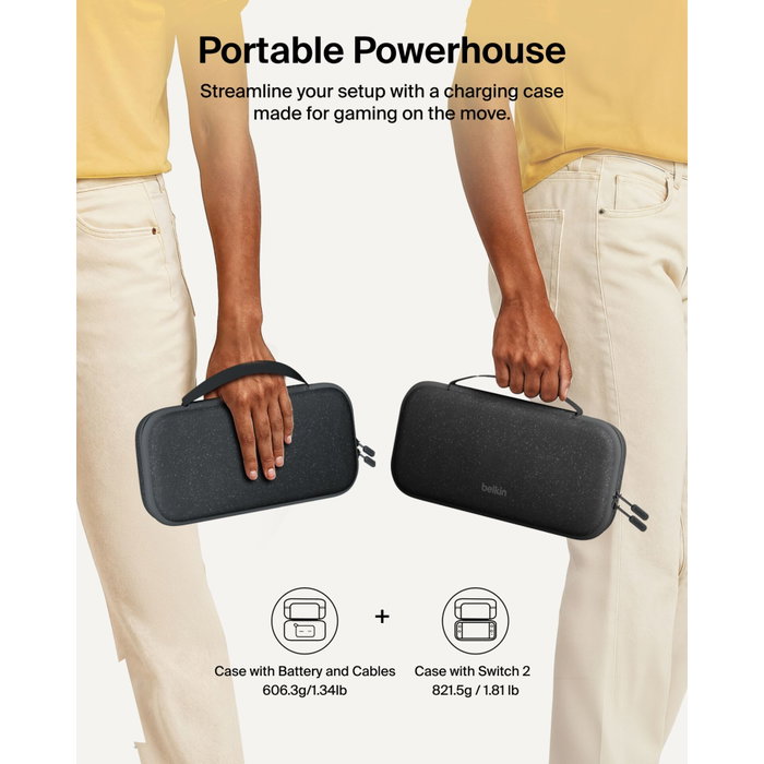 Belkin Pochette de rangement avec batterie externe - Nintendo Switch 2 - Anthracite