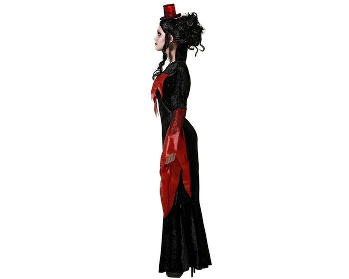Déguisement Vampiresse Classique avec Robe Noire pour Femme M-L Déguisement Vampiresse Classique avec Robe Noire pour Femme M-L