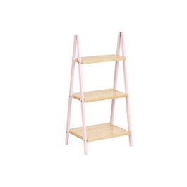 BERILO Étagère Escaler 3 Étagères Bambou Rose
