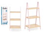 Berilo Étagère Escalier 3 Niveaux Bambou et Pin Rose 40x81x30 cm